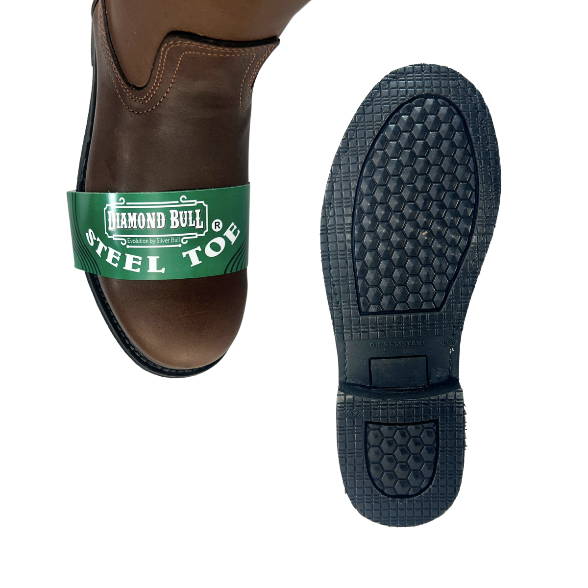 Work boots Brown Goodyear welt #9801 Diamond Bull Steel toe for gentlemen